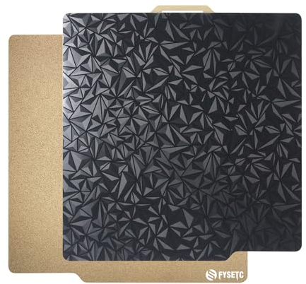 BCZAMD 3D Drucker P1S Plattform Powder Gold PEI Textured PEO Platte 257x257mm: X1 - P1P Heated Bed Cover Flexible Federstahl Bau Oberfläche für 3D-Druck Material Filament PLA PETG