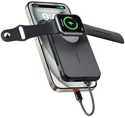 VEGER Power Bank Fast Charger,10000mAh Portable Charger,Built-in iPhone to Type C bi-Directional Connection Cable Battery Pack Compatible with iPhone,Apple Watch,Type C Smartphones,Samsung,iPad etc