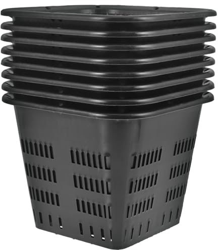 POPETPOP Hydrokultur Netztöpfe 8 Stück Kunststoff Pflanzkörbe 5.51X5.51X4.33In Wiederverwendbare Hydrotöpfe Für Garten Balkon Orchideen Und Wasserkulturen
