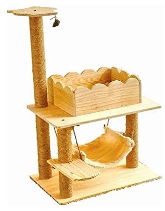 ASHSDI Katzen Kletterbaum Katzenbaum Hoch Sisal-Katzenklettergerüst Katzenstreu Kratzbaum Katzenkratzer Katzenspielzeug Katzensprungplattform Katzenkratzbaum Katzenhaus Katzenmöbel