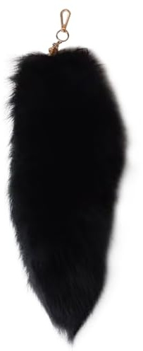 Obelunrp Fox Tail Keychain, 15,7 -Zoll -Kunstpelz -Fuchs -Schwanzschlüsselring, flauschiger Therian Tails Handtasche Anhänger, Wolf Schwanzhänge -Charme