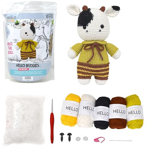 KNITTY CRITTERS - Hello Buddies Häkelset - Milo der Stier