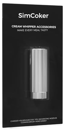 Whipped Cream Dispenser Head, Silver Aluminum Replacement | Includes gasket and charger holder; fits most compatible cream whippers; N2O chargers not included