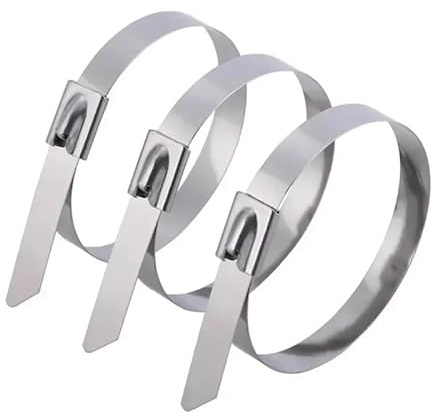 QIULKU Bridas Metalicas,Brida Metalica 100 Bridas de Acero Inoxidable con Cierre autosellante, Resistentes, multifunción, de Metal, con autobloqueo(4.6x200mm)