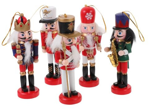 COLLBATH 5-teilige Holznussknackerfigur Für Feste Nussknacker Weihnachtsdeko Festival-schreibtischdekor Holznussknacker-Ornament