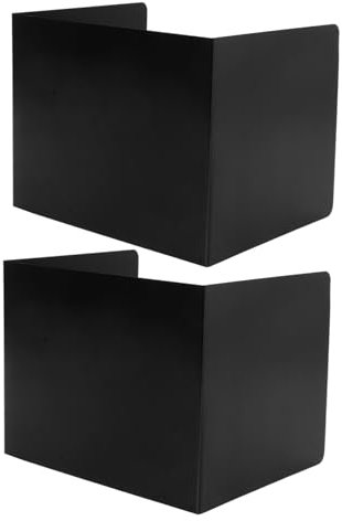 STOBOK 2-Piece Black Desk Privacy Dividers, Freestanding Pp Shield Panels for Office, Classroom, and Study Desks, Easy to Install and Clean, 46.5 X 13.6 Inches