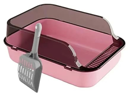Lettiera for Gatti Sabbiera semichiusa for Gatti Coniglio Piccoli Animali Vassoio for Gatti Gattini Lettiera Padelle Articoli for Animali Domestici(Pink)