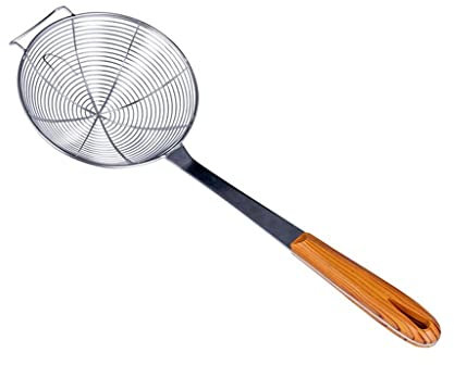 EOTRERANQ Cuchara de espumadera duradera, colador de pasta, espumadera de cocina, utensilio for freír, colador de cocina de grado profesional con cómodo mango antideslizante for cocina, restaurante, h