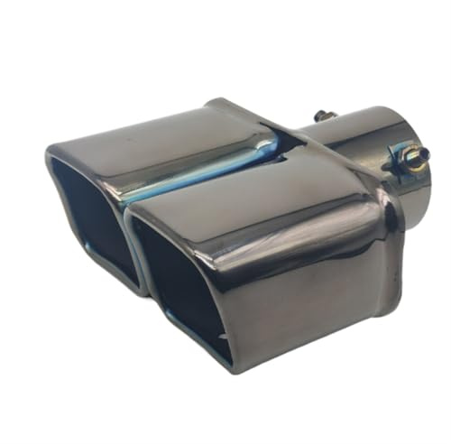 Auto Auspuff Endrohr 1 PCS Silber/Schwarz Universal Auto Auspuffrohr Edelstahl Auspuff Schalldämpfer Einlass Für 60mm/75mm Auspuffblende(Innet 75mm C)