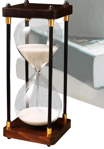 Clessidra grande, timer a clessidra, 60 minuti, timer vintage in legno, clessidra, decorazione moderna per casa, cucina, ufficio