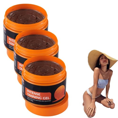 Flexehah Bronze Glow Intensiv-Bräunungsgel, Blissshe Skin Intensiv-Bräunungsgele für den Körper, Bräunungsbeschleuniger, natürliche Selbstbräuner-Creme für Sonnenbänke und Outdoor (3pcs)