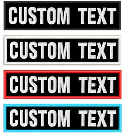 Personalisierter Aufnäher, 2PCS kundenspezifische Stickerei Text/Name Patches mit Klettverschluss oder Bügeleisen auf, taktische moralische Namensabzeichen für Biker Motorrad Weste Rucksäcke
