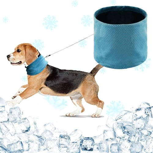 NiCola Dog Cooling Bandana, Blue Cooling Bandana for Dogs, Dog Collar for Dogs, Puppy, Cats Summer (Blue, L)