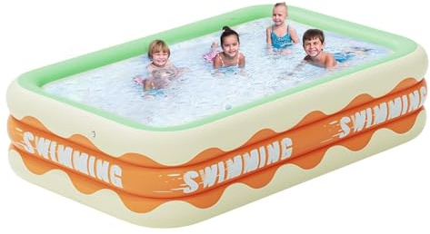 Piscina infantil grande para niños y adultos, piscina inflable rectangular, piscina inflable, piscina familiar para fiestas, jardín, exterior, piscina familiar inflable