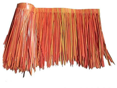 XXYLC Tuile De Chaume Artificielle Chaume pour Toiture, Gazebo Décoration De Toit en Chaume Rouleau De De Palmier, Ignifuge, pour Bar Parasol Abri Jardin, 0.5X1M(Color:Rouge Feuille d'érable)