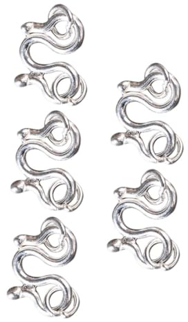 UTHCLO 5 Stück Teiliges S haken Verschluss aus Sterling Silber Schmuck Verschlüsse für Armband DIY Langlebiger Eleganter Kettenverschluss für Freundschaftsarmbänder und Charms