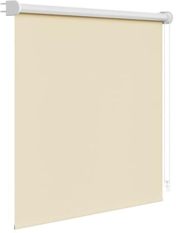 WOLTU Tenda a Rullo Oscurante con Montaggio a Vite, 160x160 cm, Beige | Rivestimento Argentato Termoisolante, Protezione Solare, per Finestre e Porte, Larghezza Tessuto 156 cm