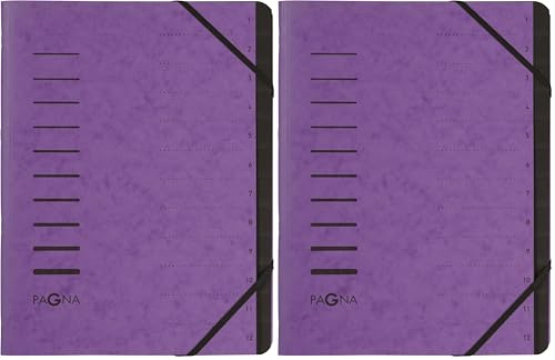 Pagna 40059-10 Ordnungsmappe 12 Fächer, aubergine (Packung mit 2)