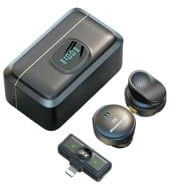 LIXSAZSE Microfono a clip wireless per cellulare con suono chiaro della voce, microfono wireless portatile per telefono cellulare, ABS USB, Fulmine