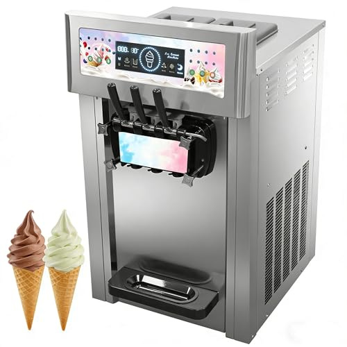 PEIXU 1750W Máquina de Helados Comercial Profesional, L20ABCP,Pantalla Táctil, 20-22L/H, Máquina de Yogur Helado de Sobremesa, Ideal para Bares, Restaurantes y Uso Doméstico