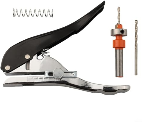 Tidgel Perforadora de borde ajustable y kit de taladro avellanado, con control de profundidad para proyectos de manualidades de papel, tarjetas, PVC y película, construcción de metal
