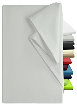 npluseins Bettlaken 150x250cm – Leintuch ohne Gummizug – Tuch ist ideal für Terrasse Reisen Camping und Tischtuch - Wohnmobil Laken - Betttuch ohne Gummizug – 100% Baumwolle, ca. 150 x 250 cm, Silber