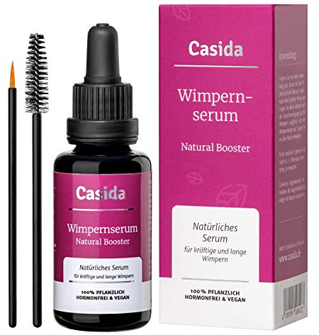 CASIDA ® Wimpernserum ohne Hormone Natural Booster - 30 ml Flasche - fördert das Wachstum Ihrer Wimpern und Augenbrauen - natürliches Wimpernserum - für unwiderstehlich schöne Augen