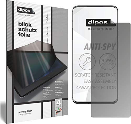 dipos Protector de Pantalla Antiespía para OnePlus 7 Pro | Película protectora mate, filtro de privacidad 4 vías, ajuste perfecto, antiarañazos, sin burbujas, autoadhesivo