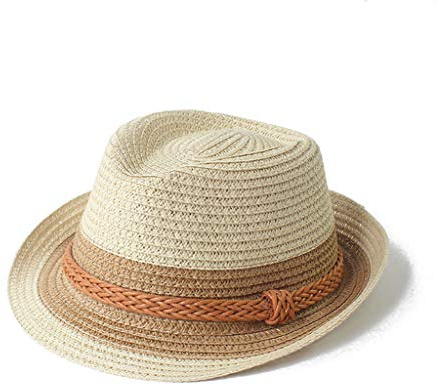 Haorw Cappello da sole, cappello di paglia, traspirante, protezione solare, per ragazzi e ragazze, 3-6 anni