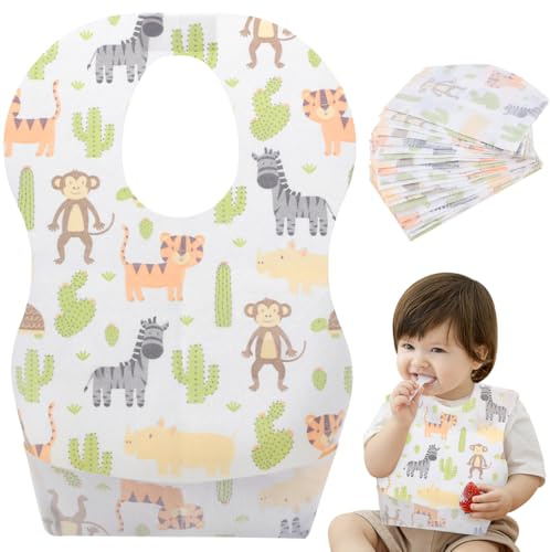 Artibetter Einweg-Lätzchen, 20 Stück, verstellbare Baby-Lätzchen, Reisetasche für Neugeborene, Kleinkinder
