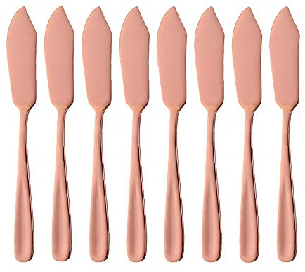 Buyer Star Cheese Butter Knife, Stainless Steel 18/10 6 Mini Desert Knives, Breakfast Slicer Sandwich Spreader,Set of 8