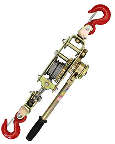 Aocay Cabrestante Manual, Trinquete Palanca con 2 Ganchos, Polipasto Manual de Tracción para Usarse en Camionetas,Remolques u Otras Aplicaciones Móviles, Carga: 2T/3T/4T