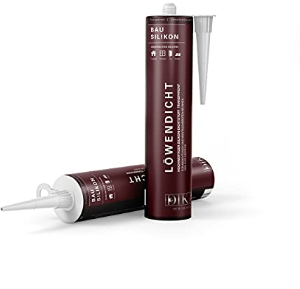 Dikara Silikon transparent für Innen- & aussen | Löwendicht Bausilikon 310 ml | Außenbereich Fenster | wasserfest/uv-beständig (Transparent)