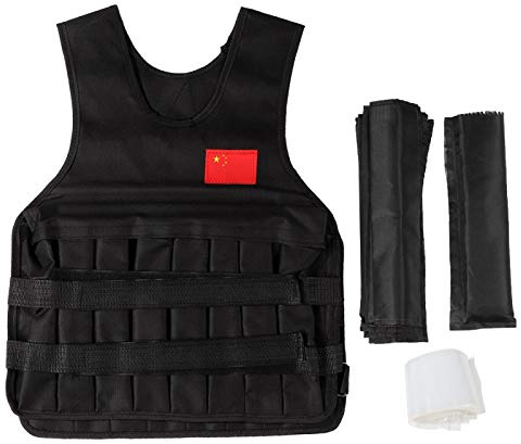 Cyrank Gilet lesté de Chargement 20KG, Gilet de Poids réglable Gilets de Musculation Gilets de Musculation Gilet de Musculation pour Hommes Femmes(Noir)