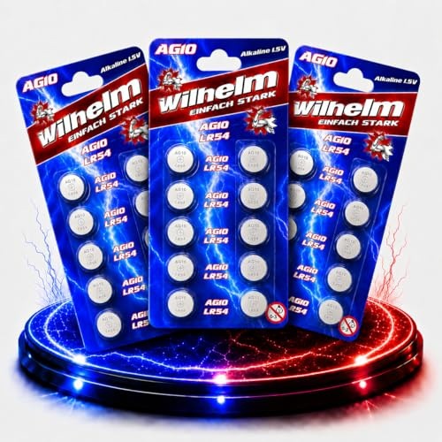 Wilhelm AG10 Alkaline Knopfzellen 1,5 V (LR54 L130 189 389) – 30 Stück