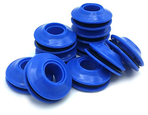 Terre Jardin Oeillets pour bâche - Lot de 10 - Bleu | Lot de 10 œillets auto-perforants en plastique bleu - Diamètre 2,6 cm, Ø intérieur 1 cm - Fixation sans outil
