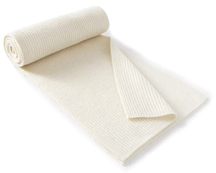 Lallier Sciarpa a coste classica in misto lana e cashmere Sciarpa invernale ultra morbida per donne e uomini con confezione regalo (Bianco)