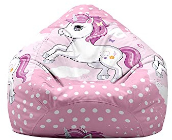 Highdi Sitzsack ohne Füllung für Erwachsene Teenager Aufbewahrung Stofftier Sofa Sack Kissen Sessel BeanBag Sitzsäcke für Outdoor & Indoor Gaming (Einhorn 5,M:80x90cm)