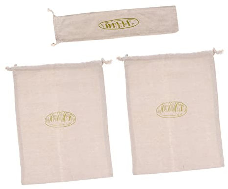 UPKOCH 3pcs Reusable Bread Pouches Loaf Bags Drawstring Pouches for Keeping Bread Fresh for Home Baking and Storage