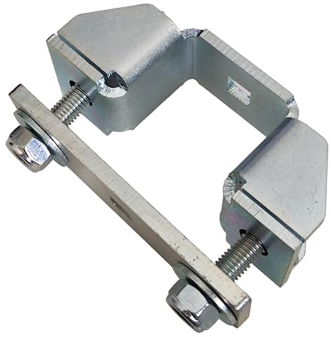 4 mm Dicke Schwerlast vierkant Quadratrohrschelle, Bügelschelle, Balkenschelle, Befestigungsschelle, Profilschelle, Rohrhalterung mit 6 mm Dicke Platte, Stahl verzinkt (A: 120 x B: 120 mm)