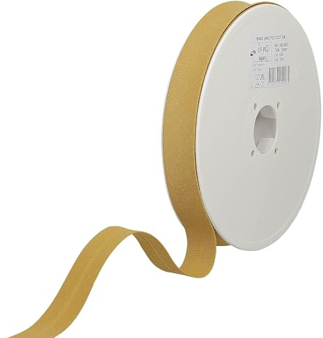Les Petits Rubans Schrägband – 20 mm breit, gefaltet 10 mm, 25 m Rolle, 50% Baumwolle, 50% Polyester, Bordüre zum Nähen, Banner, Polster, Möbel, Paspeln, Kleidung, Decken