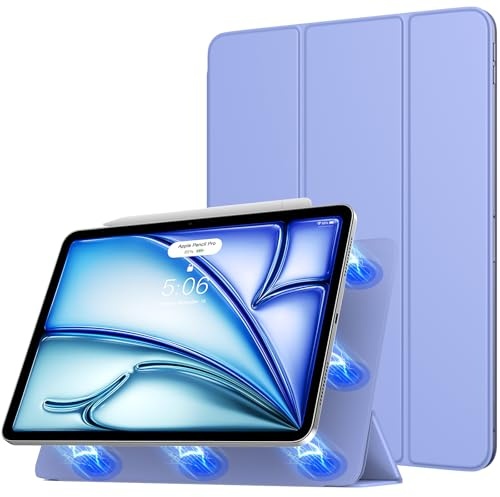 TiMOVO Cover per iPad Air 11 Pollici (M3/M2-2025/2024),Custodia per iPad Air 5a/4a Generazione 10,9 (2022/2020),Custodia con Supporto Trifold Magnetico,Supporta Apple Pencil Pro/USB-C - Lavanda Viola