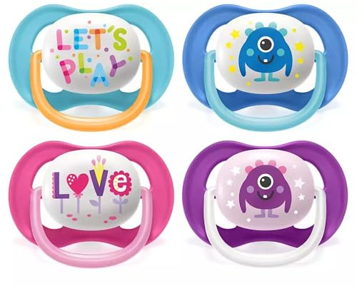 Avent Ultra Air Schnuller, 6-18 Monate, kieferorthopädisch, Motiv Happy, 2 Stück