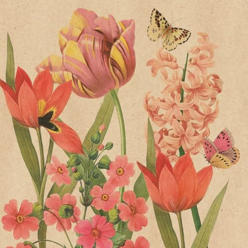 20 Servietten aus Recycling-Papier Frühling Frühlingsblumen dezent als Tischdeko. Papierservietten mit Motiv. Auch für Decoupage und Serviettentechnik 33x33cm