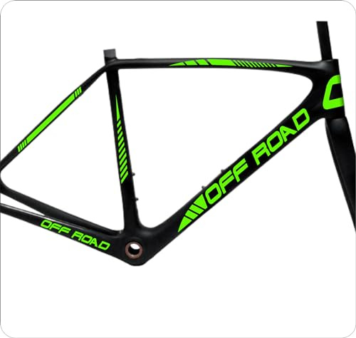 Set mit 13 Aufklebern Sticker Decals Rahmen Fahrrad MTB Aufkleber Rahmen Universal OFF ROAD Schutz ART. NR. B0164 (GRÜN FLUORESZIEREND)