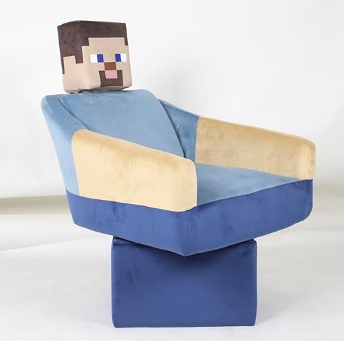 Phoenix Group AG Minecraft - Drehsessel mit Rücken- und Armlehne, Steve, gepolstert, Blau