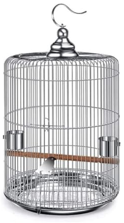 GOOPEEG Vogelkäfig im Freien, Vogelkäfig Metall Runde Vogelkäfige Große Hängende Vogelträger Papagei Flugkäfig Für Reise Nach Hause Vogelvoliere Vogelkäfig Voliere(31cm)