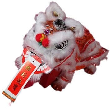Sharplace Lion Dance Puppet Marionette Puppet Ornament Festive Handwerk Handschnur Marionette Chinesische Löwenpuppe für Karneval Holiday Party, Rot