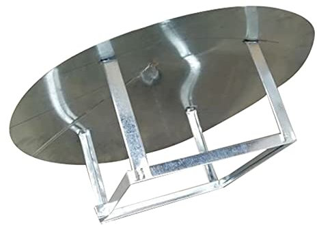 Generisch Hotte de cheminée en fer galvanisé avec grille d'aération, protection contre la pluie, capuchon de protection pour conduits de ventilation, 250 mm/100 mm, capot pour protection contre la