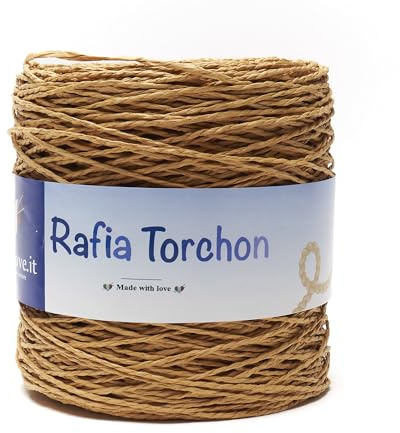 Rafia Torchon by Woolove - Filato per borse all'uncinetto fai da te - fatte a mano - borse estive - Ocra 12